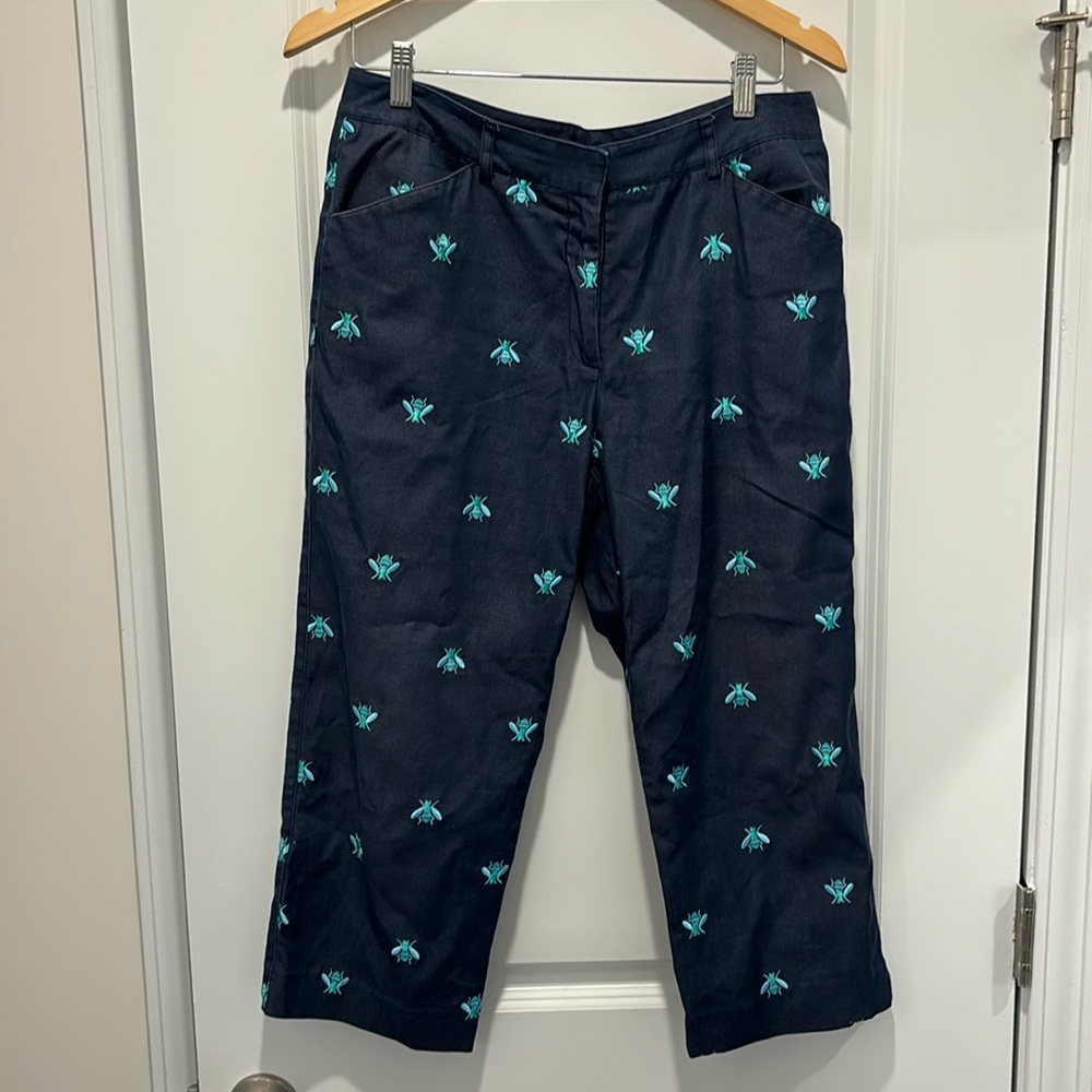 Vintage Lilly Pulitzer bee print capri cropped pants size 10